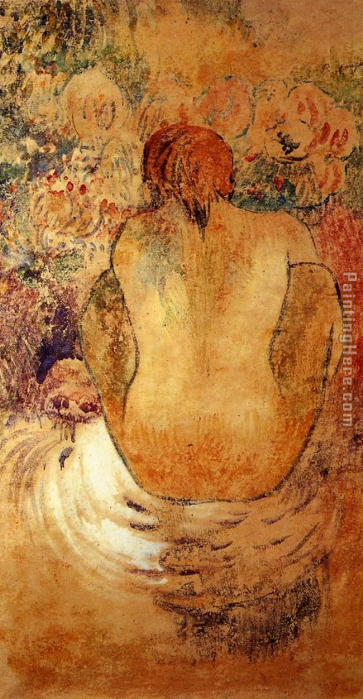 Paul Gauguin Crouching Marquesan Woman See from the Back